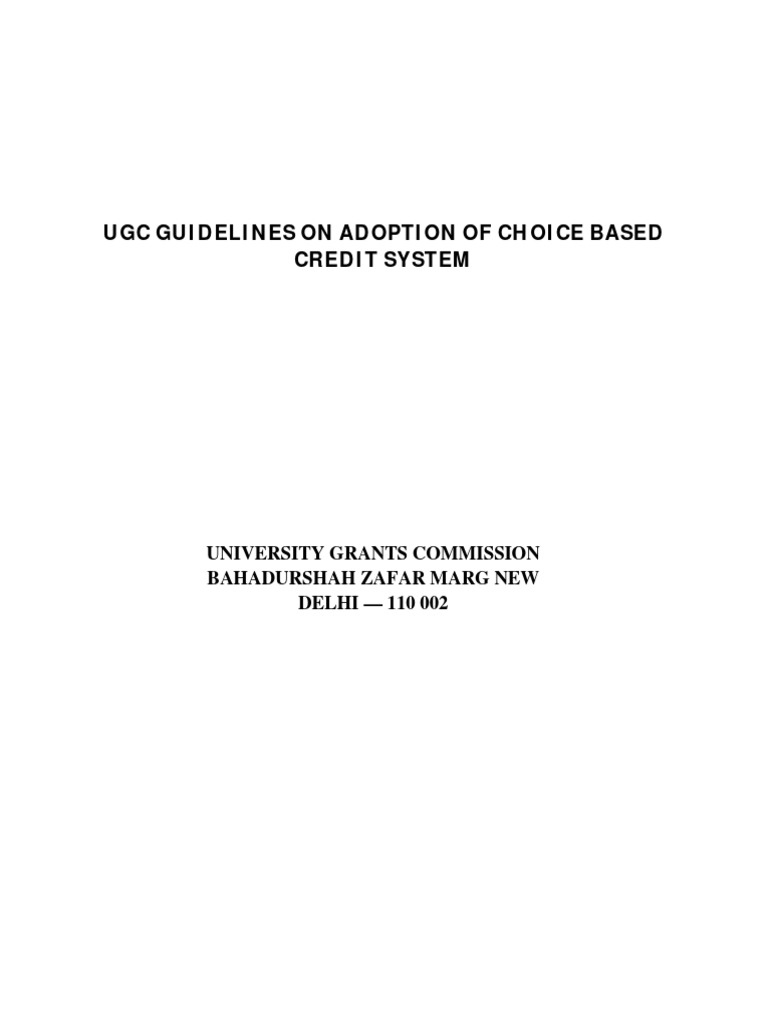 UGC Guidelines on CBCS Grading System | PDF | Course Credit | Test ...