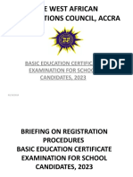 Bece 2023 Briefing On Registration Procedures, For Schools