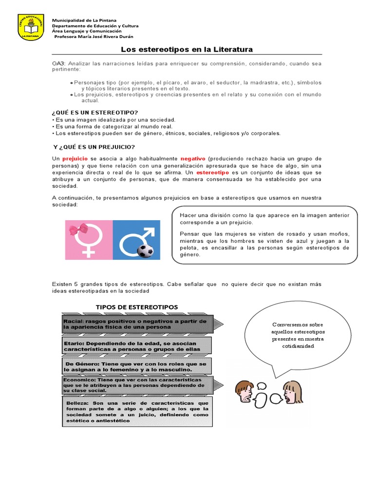 Estereotipos en la Literatura Infantil | PDF | Estereotipos | Prejuicios
