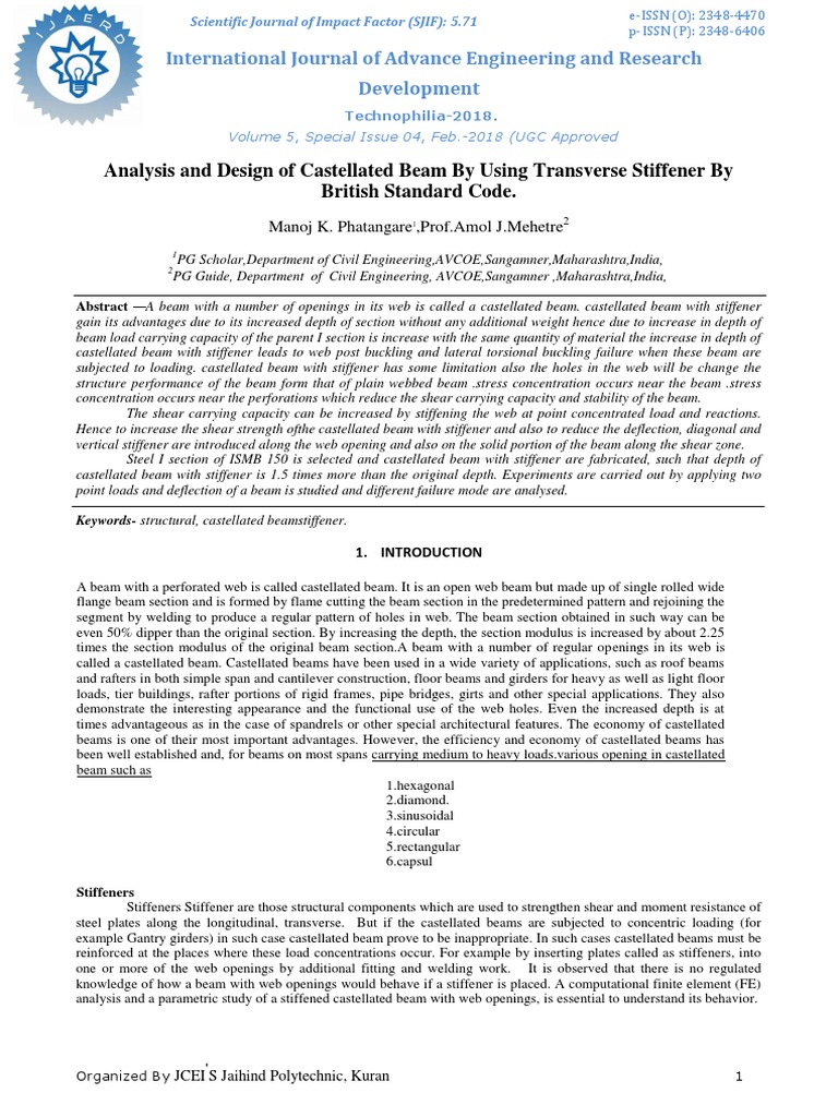 Design of Castelleated Beam by British Code | PDF | Beam (Structure ...