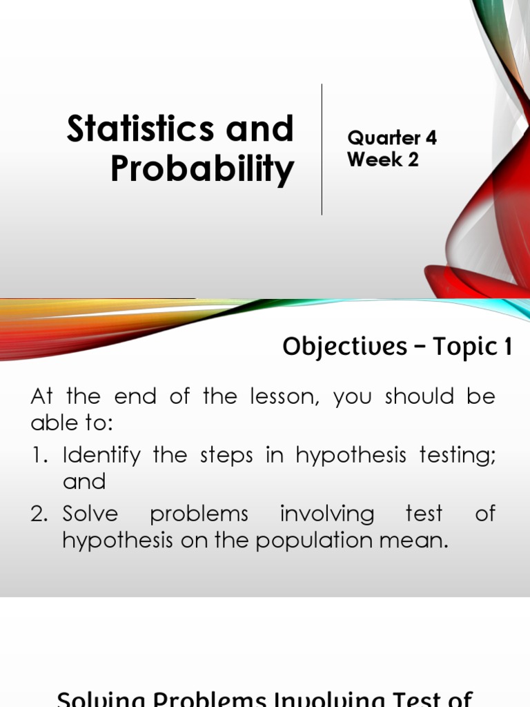 Statistics and Probability - Quarter 2 Week 4 - Slides | PDF ...