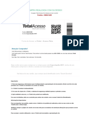 Total Acesso - Aplicativo Ingressos