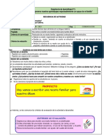 SECUENCIA DE ACTIVIDAD DE COMUNICACIÓN (Escribimos Una Receta) 06-06-2023