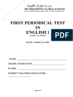 FIRST PERIODICAL TEST Grade1a