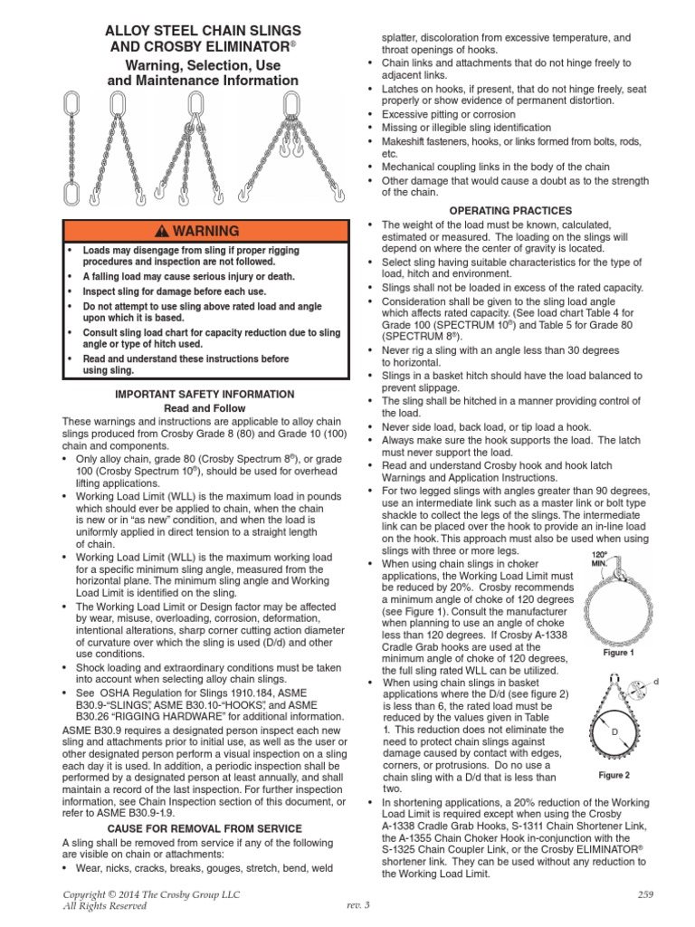 Crosby Instructions Chain Slings 1 | PDF | Mechanical Engineering ...