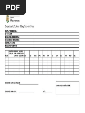 Blank Salary Schedule