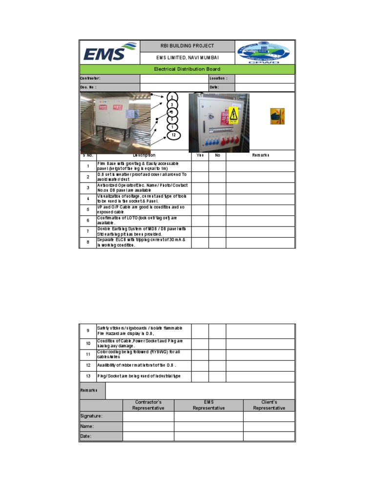 EMS Equipment Inspection Checklist Download Free PDF Electrical