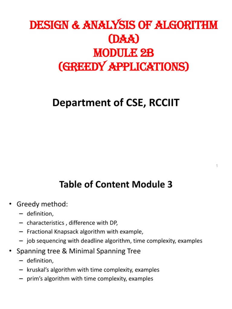 Module 2B - Greedy - Final | PDF | Mathematical Concepts ...