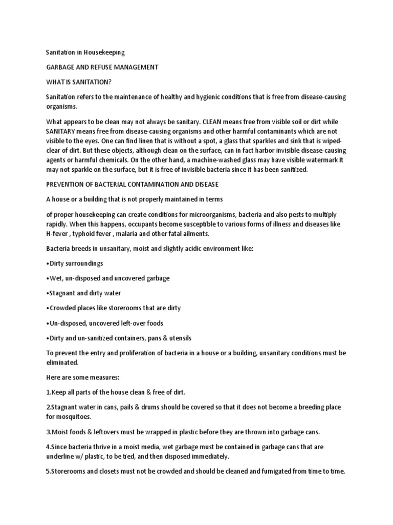 What Is Sanitation Pdf