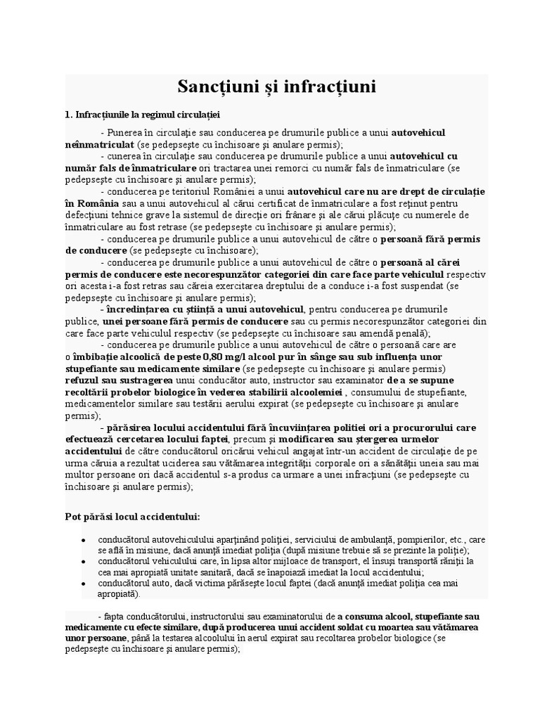 Sanctiuni Si Infractiuni | PDF