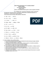 Escuela de Enseñanza Tecnico Profesional #479 " DR Manuel Pizarro " Quimica General Tema: Reacciones Químicas Trabajo Practico