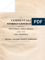 Giacomo Filippo Tommasini - De Commentari storici geografici della Provincia dell’Istria