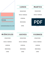 Plantilla Menu Semanal 5 Comidas