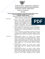 Perbub No. 21 Tahun 2012 (Pengesahan Akte Pendirian, Perubahan Anggaran Dasar & Pembubaran Koperasi)