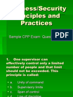 Business & Security Principles - Sample CPP Questions