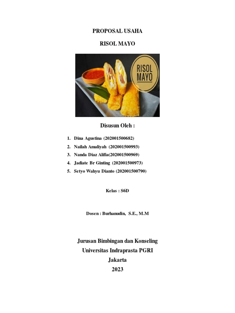 Proposal Usaha Risol Mayo 2023 | PDF