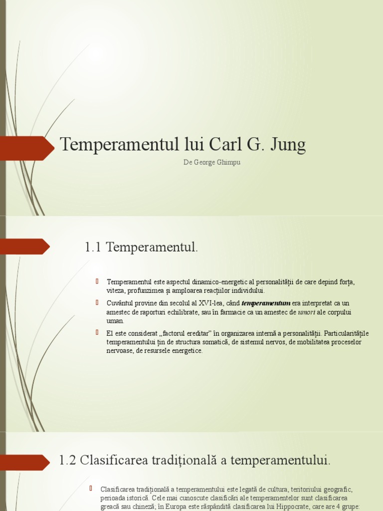 Temperamentul Lui Carl G | PDF
