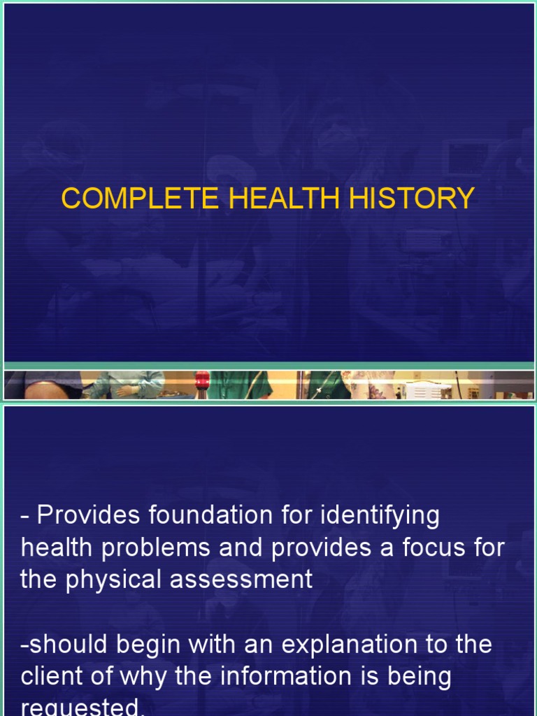 Complete Health History PDF Pain Family