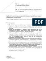 Codi de Conducta de Les Persones Participants en L'organització de Les Proves D'accés A La Universitat