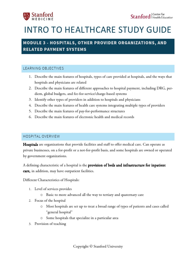 Intro To Healthcare Study Guide - M3 | Download Free PDF | Electronic ...