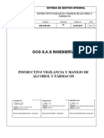 Ins-Hse-001 Instructivo Vigilancia y Manejo de Alcohol y Fármacos