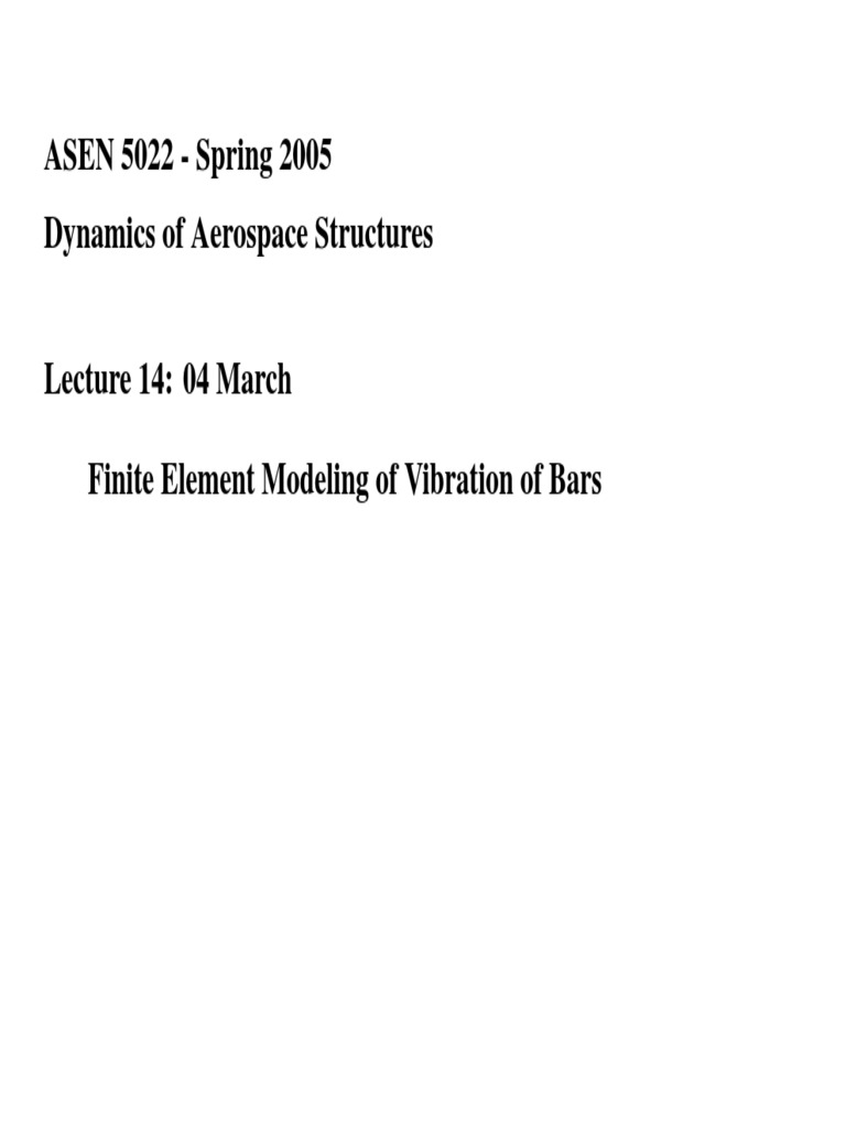 Finite Element Modeling of Vibration of Bars | PDF | Continuum ...