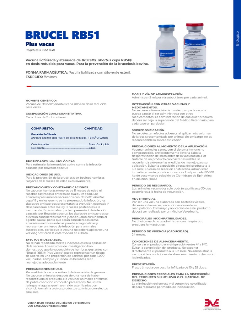 RB51 Vacas | PDF | Vacunas | Salud pública