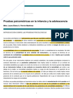 Las Pruebas Psicométricas en La Infancia y Adolescencia