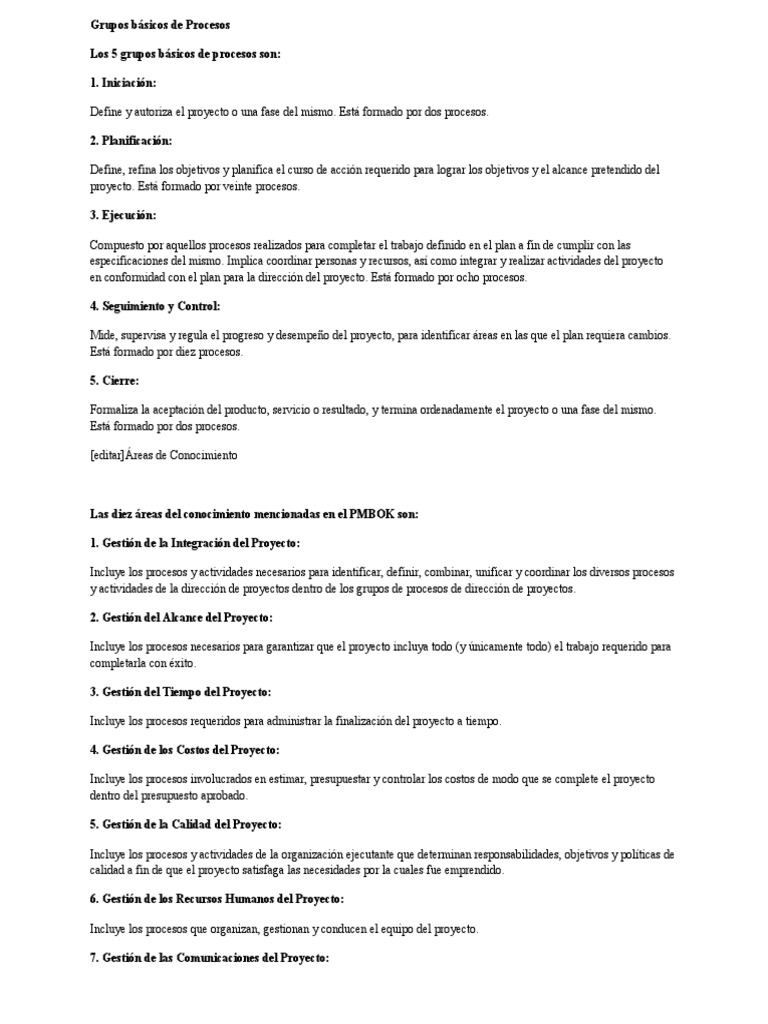 Significado del PMBOK en Proyectos | PDF | Gestión de proyectos ...