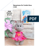 Amigurumi Hipopotamo en Vestido Rosa PDF Patron