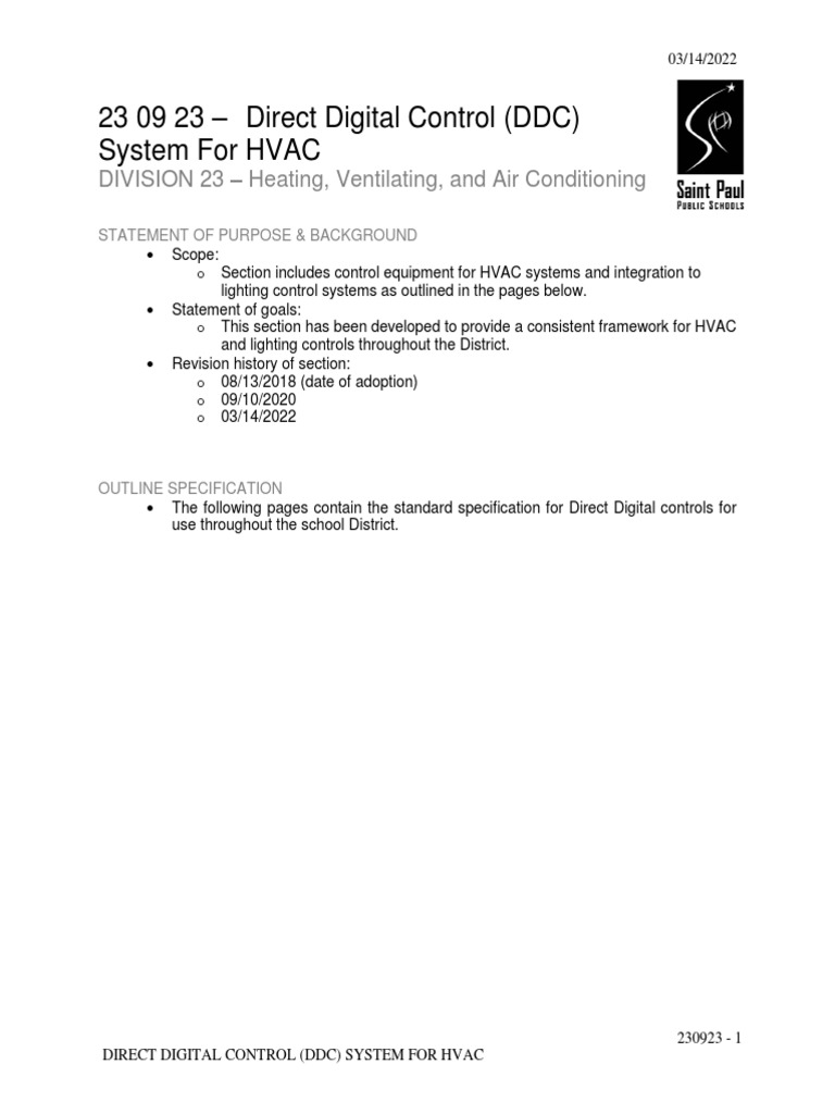 23 09 23 Direct Digital Control DDC System PDF