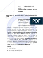 Apersonamiento y Nombro Abogado Defensor - Eusebio José Agreda Cantinet - Fiscalia - Jhu
