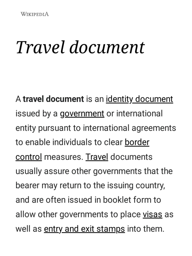 Travel Document Wikipedia PDF