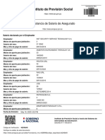 Instituto de Previsión Social: Constancia de Salario de Asegurado