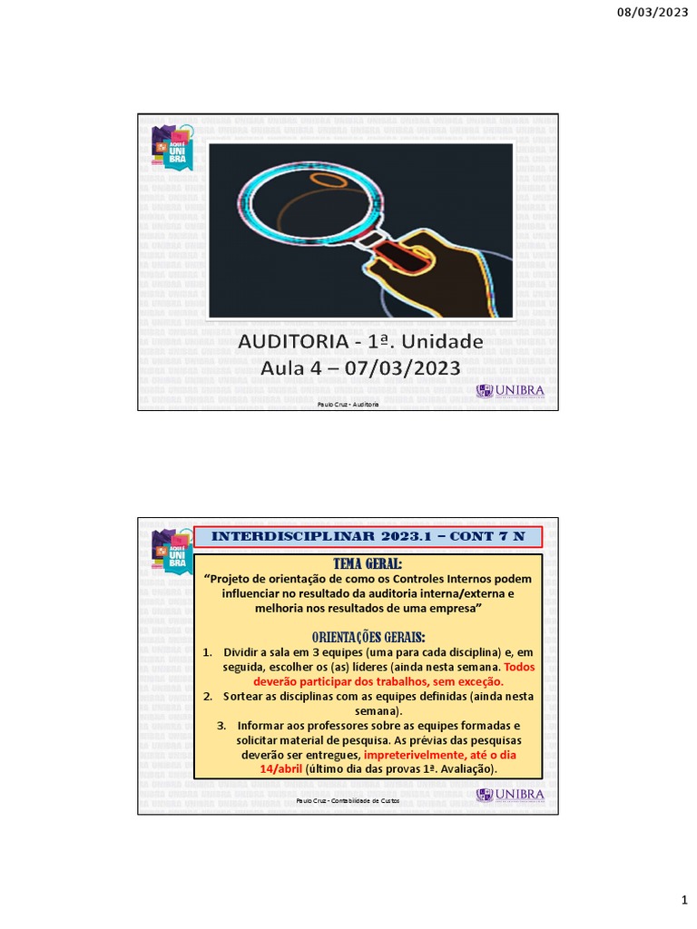 Influência dos Controles Internos na Auditoria | PDF | Contabilidade ...