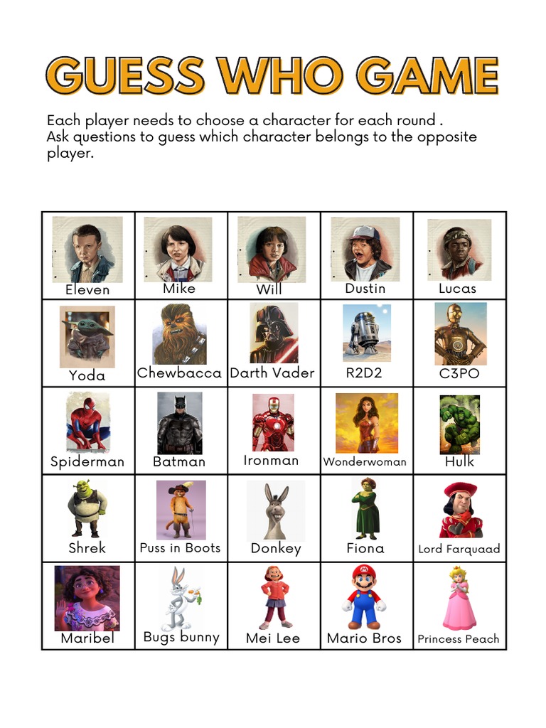 Guess WHo Game | PDF