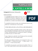 Plantilla Horario Escolar