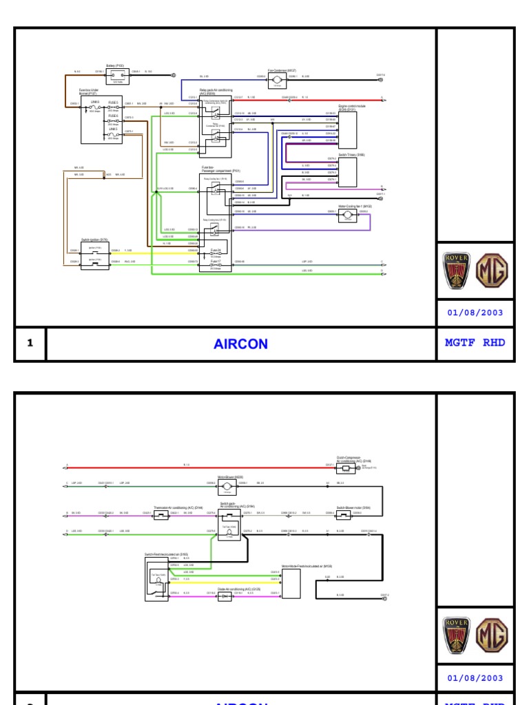 MG TF Electrical Circuit Diagrams | PDF | Electrical Engineering