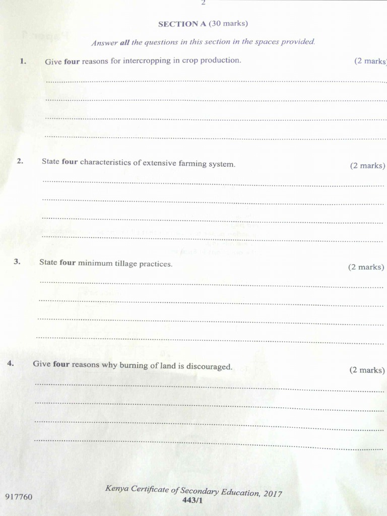 Kcse Agriculture Pp1 2017 T74zoh Pdf