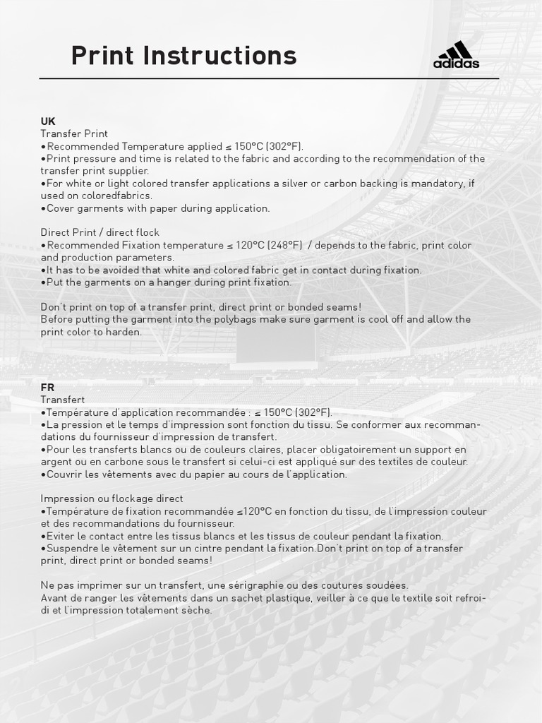 Instructions d'impression textile | PDF | Secteur secondaire de l'économie