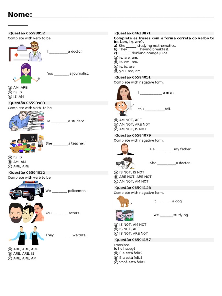 Verb to Be Exercises for 6th Grade | PDF | Grammar | Linguistics