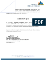 Certificacion Laboral Consorcio Pep Las Colinas - Omar