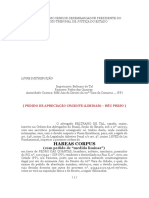 Modelo de Habeas Corpus CPP Pedido Liminar Furto Simples Crime de Bagatela PN129