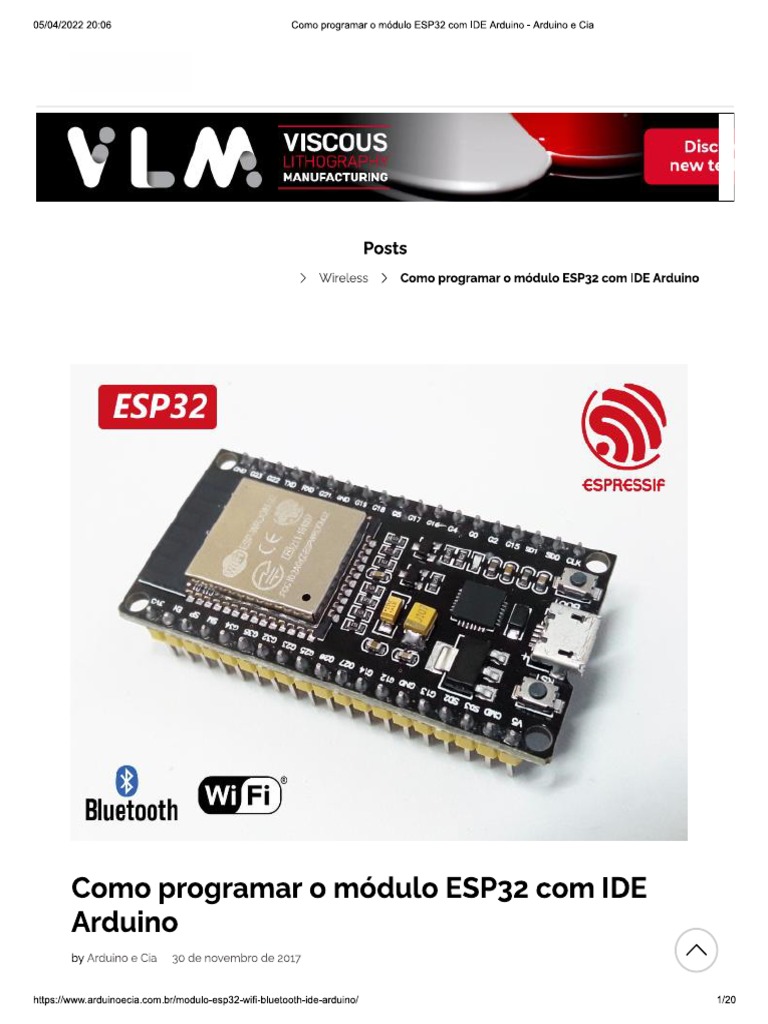 Como Programar o Módulo ESP32 Com IDE Arduino - Arduino e Cia | PDF
