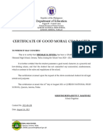Certificate of Good Moral Registrar