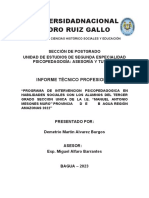 Informe Tecnico - Segunda Especialidad