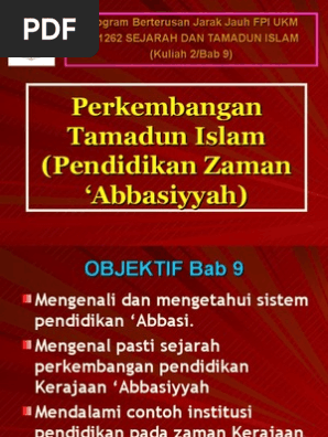 Bab 9 An Tamadun Islam Pendidikan Zaman Abbasiyyah Pdf
