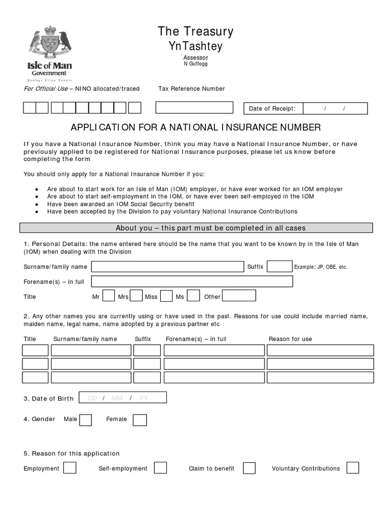 Ca5400 application for a national insurance number download free pdf