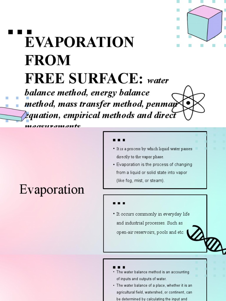 Evaporation From Free Surface | PDF
