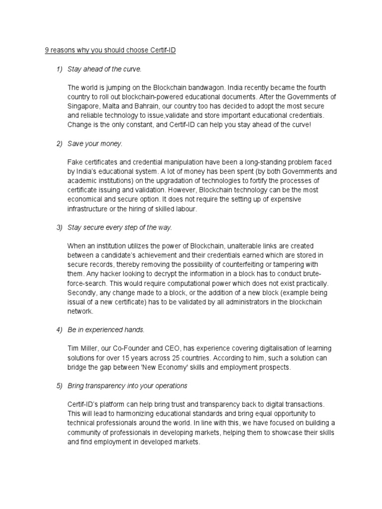 9 Reasons Why You Should Choose CertifID PDF Vocational Education